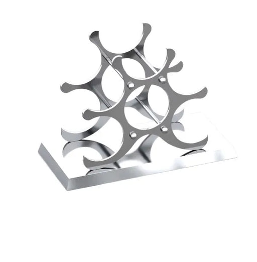 Sleek 6-Bottle Wine Holder – Stainless Steel Wine Organizer