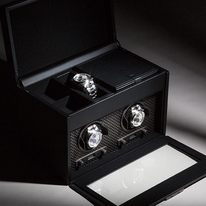 Wolf - Axis Double Watch Winder with Storage | 469303