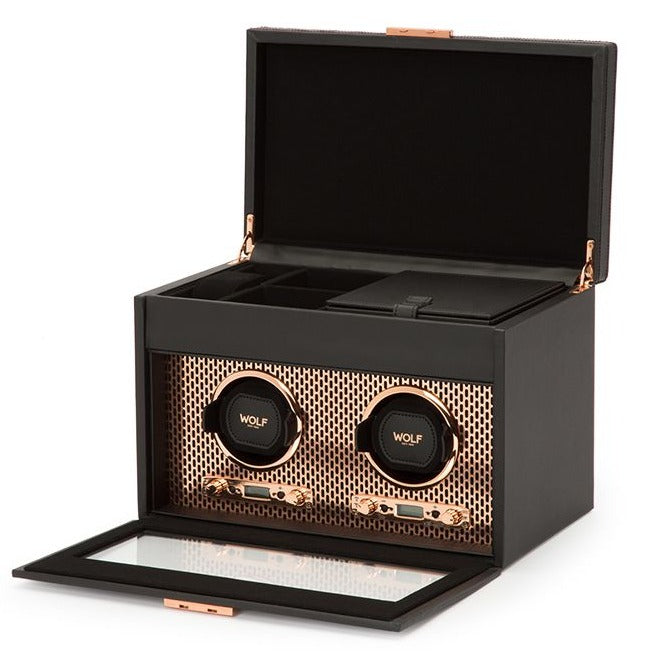 Wolf - Axis Double Watch Winder with Storage | 469316