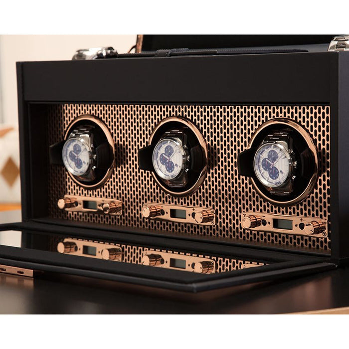 Wolf - Axis Triple Watch Winder with Storage | 469416