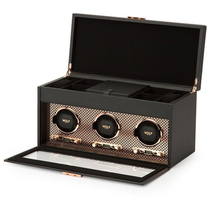Wolf - Axis Triple Watch Winder with Storage | 469416
