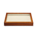 Wood jewelry display tray with transparent cover