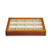 Wood jewelry storage tray with transparent cover