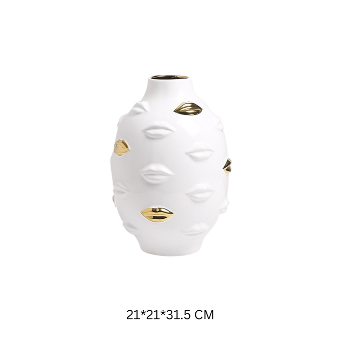 CALI Luxurious Nordic-Style Ceramic Face Vase