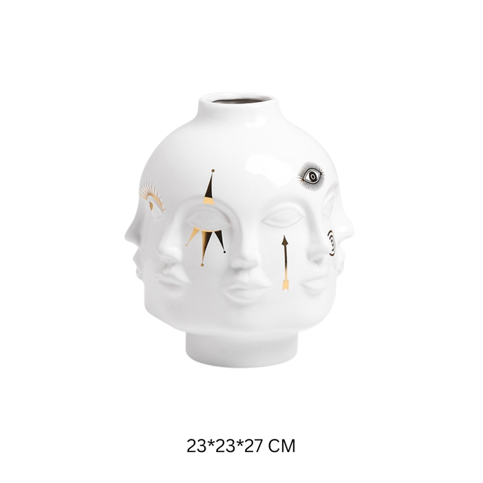 CALI Luxurious Nordic-Style Ceramic Face Vase