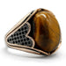 Ring with Tiger Eyes Stone Gemstone Ring