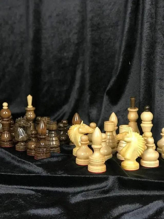 A Set Of Large Wooden Chess Pieces, Beautiful Chess Pieces