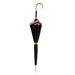 Red Circles Black Classic Golden Brass Handle Umbrella