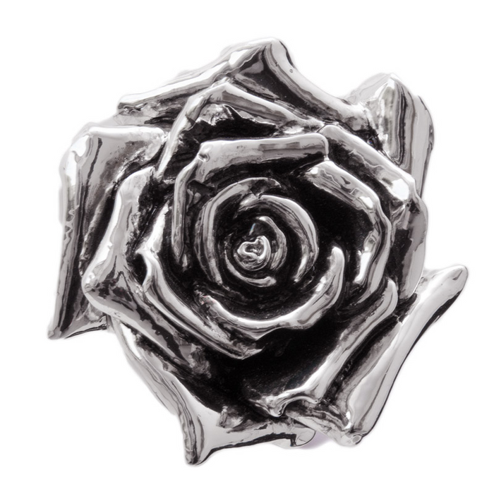 Silver Rose Floral High-Quality Folding Umbrella