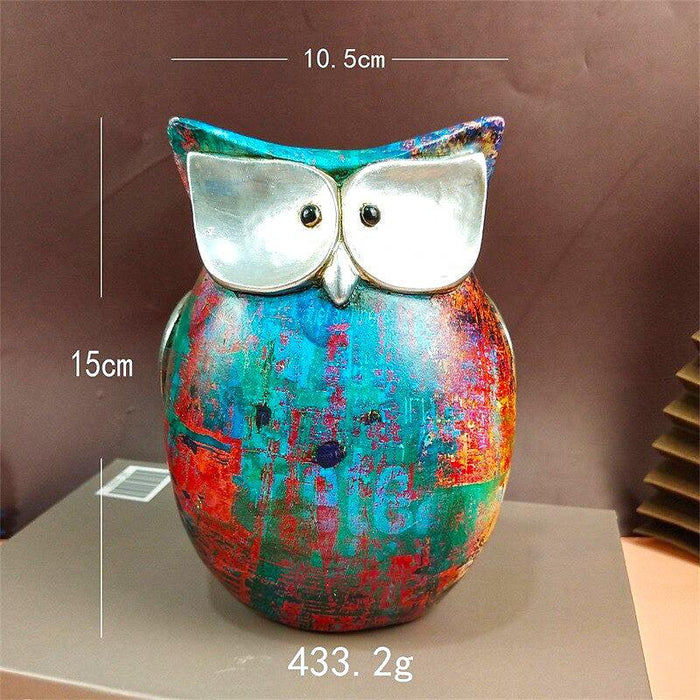 Nordic Painted Owl Statue