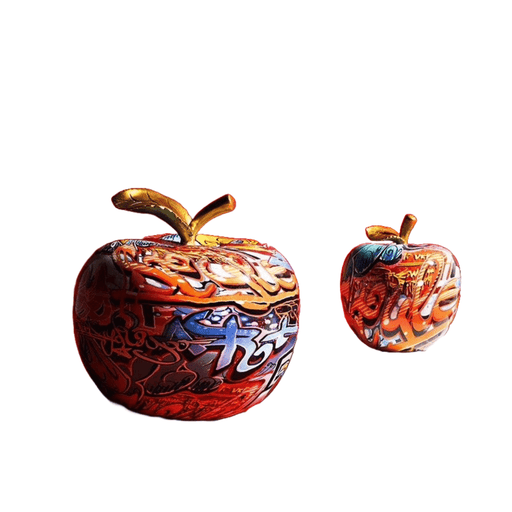 Abstract Painted Apple Sculpture