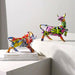 Abstract Painted Ox Sculpture