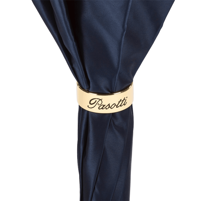 Acetate Handle Double Cloth Navy Umbrella with Flowers