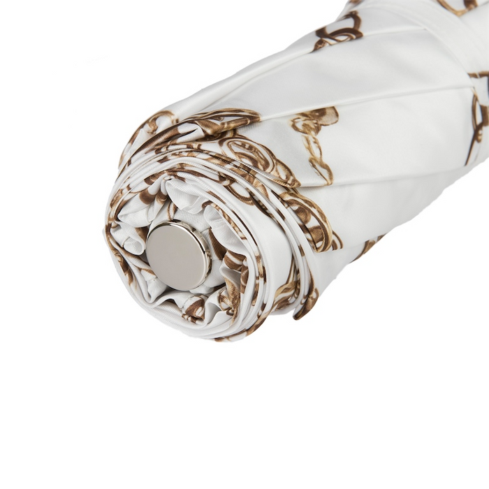 Chains Print White Golden Brass Exclusive Umbrella