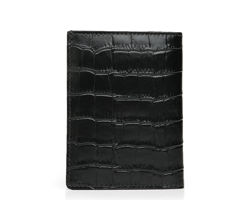 Elegant and Refined Design Men's Leather Wallet with Crocodile Embossed Pattern