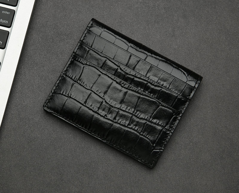 Elegant and Compact Design Crocodile Embossed Leather Wallet & Card Holder