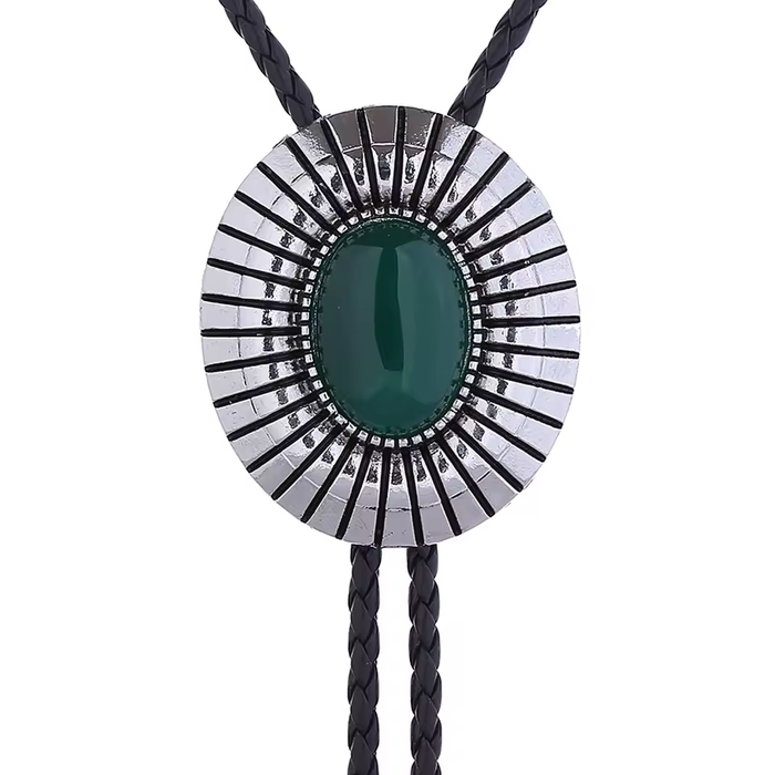Blaue Bolo-Halskette für Herren, türkisfarbene Bolo-Krawatte, Gothic-Bolo