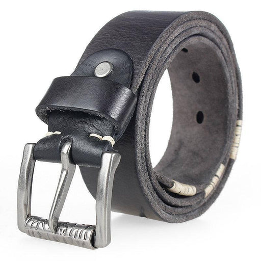 Aged and Raw Leather Belt, For Men, Luka Model