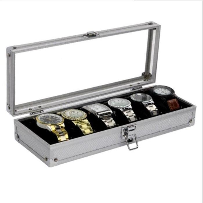 Aluminum Watch Box with 6 Slots for Timepieces