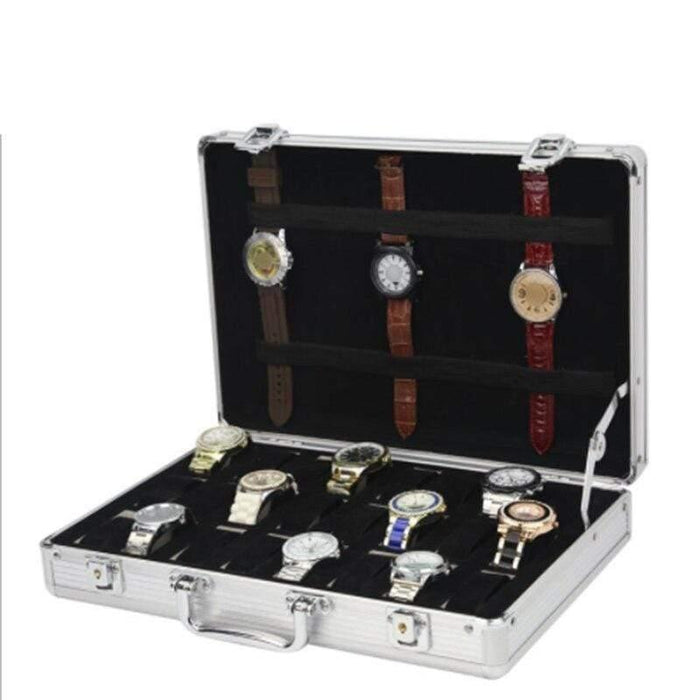 Aluminum Watch Case with 24 Slots for Timepieces Storage