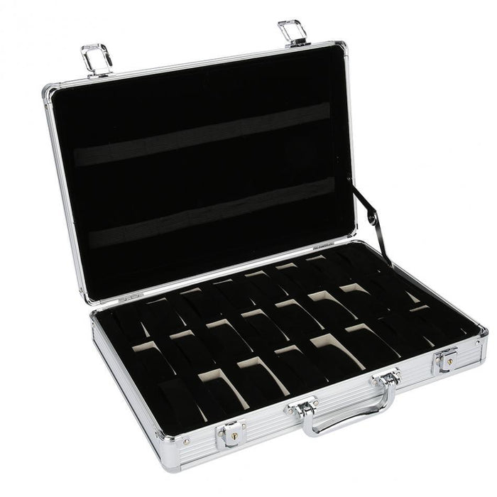 Aluminum Watch Case with 24 Slots for Timepieces Storage