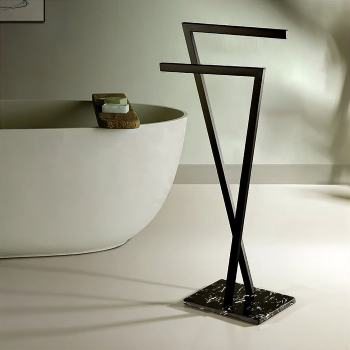 Modern Marble Base Towel Rack – Stylish & Functional Bathroom Accessory