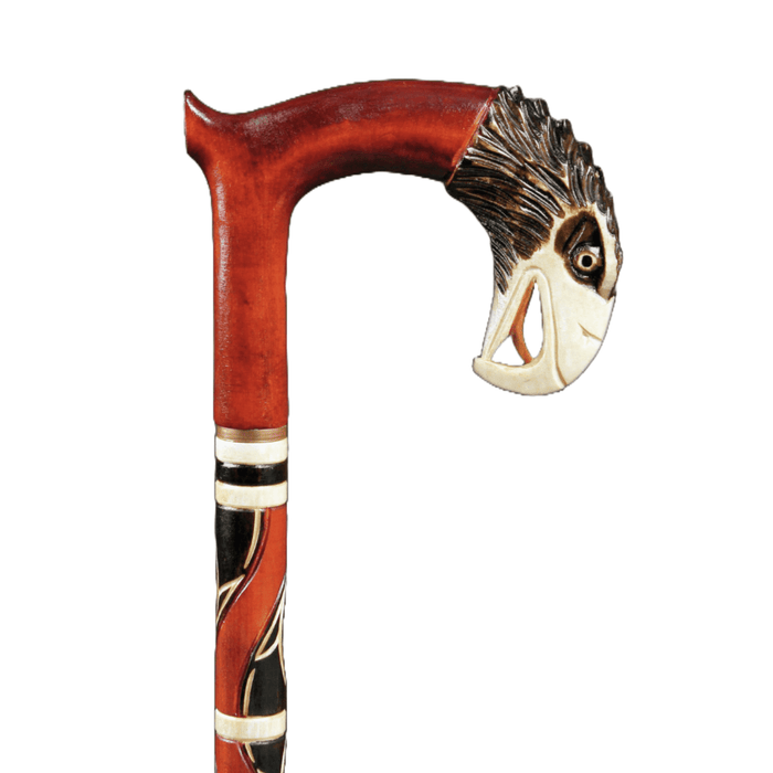 American Eagle Walking Cane Hand Carved - Handmade