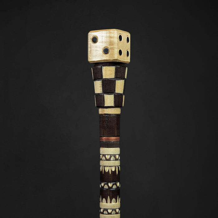 Antique Casino Cube Gamblers Walking Cane with Dice