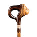 Antique Lion Head Walking Cane, Vintage Wooden Stick