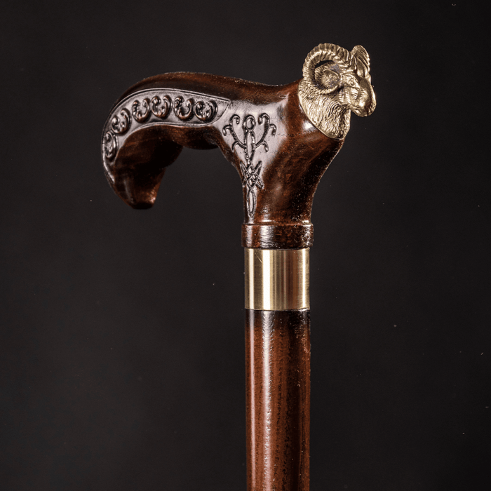 Aries Walking Stick, Wooden Walking Cane - Design Canes