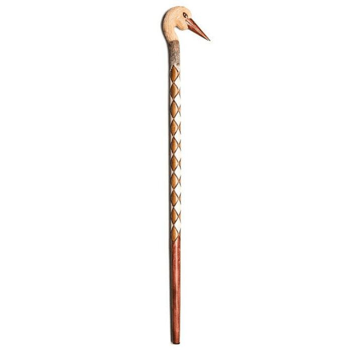 Art Aid Stork Walking Cane Hand Carved - Art Handcrafted