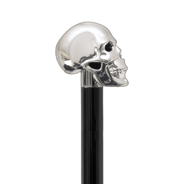 Art Black Skull Head Walking Stick, Designer Skull