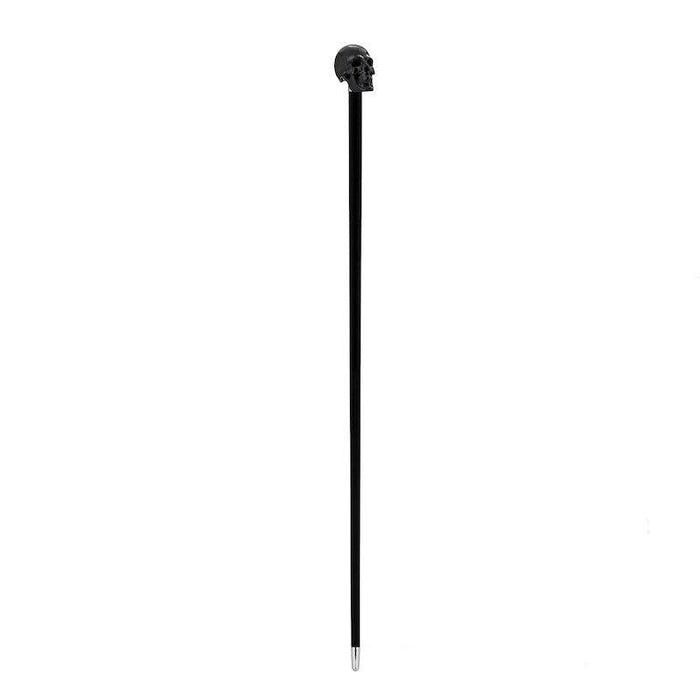 Art Black Skull Head Walking Stick, Designer Skull