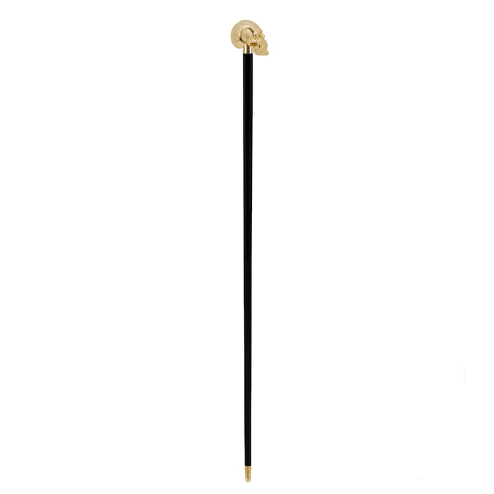 Art Black Skull Head Walking Stick, Designer Skull