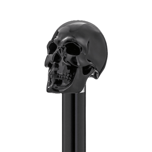 Art Black Skull Head Walking Stick, Designer Skull