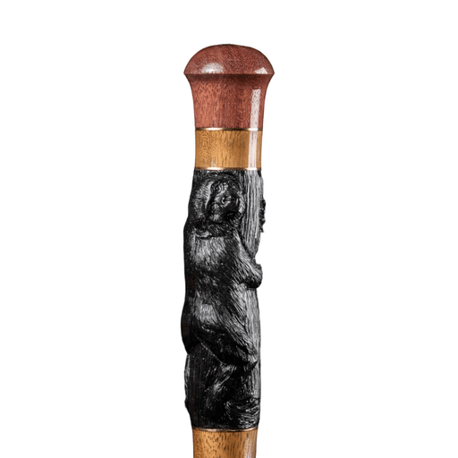 Art Buffalo Horn Gorilla with Amaranth Wood Walking Cane