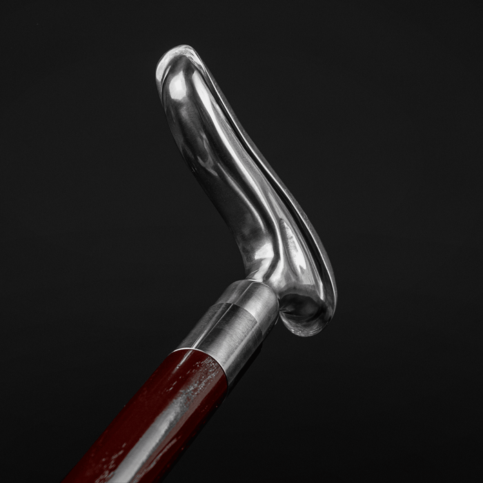 Art Deco Walking Stick Solid Silver Handle, Malacca Shaft