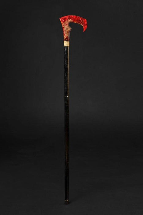 Art Fashionable Walking Cane, Red Curly Maple Handle