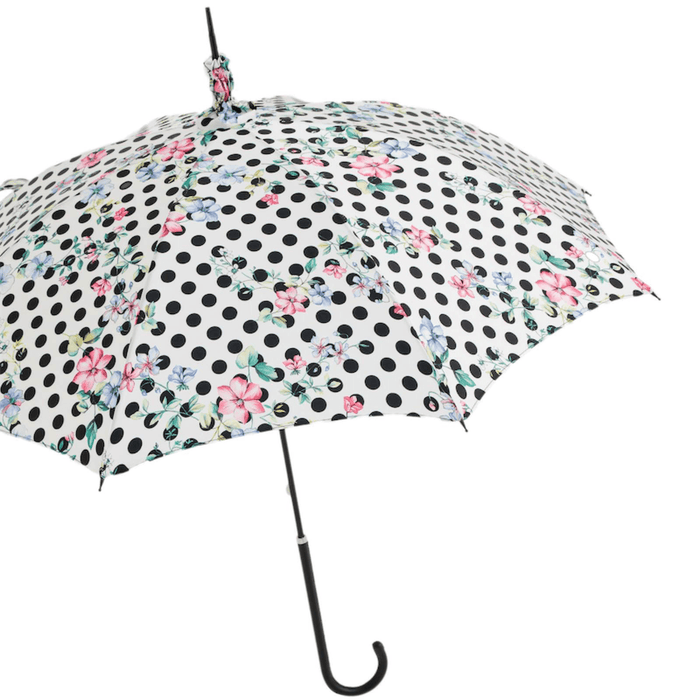 Art Polka Dot Floral Leather Designer Parasol Women