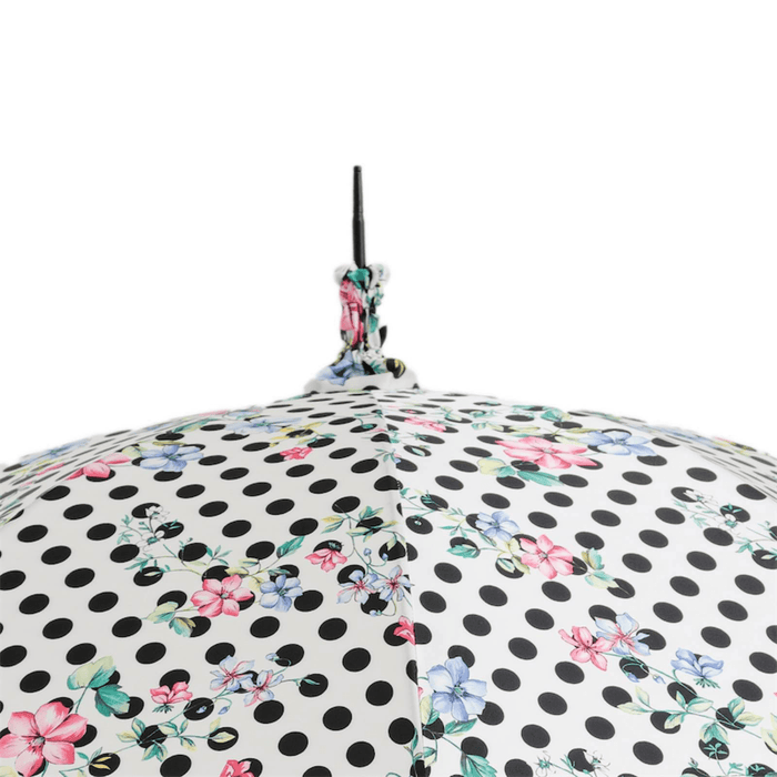 Art Polka Dot Floral Leather Designer Parasol Women