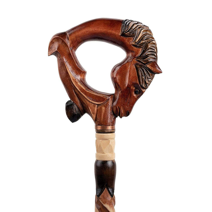 Hand Carved Horse Handle Walking Cane