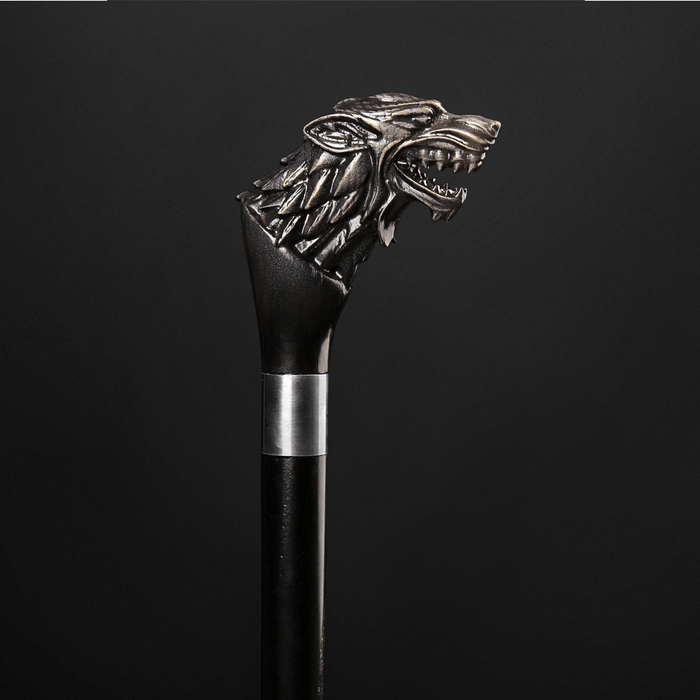 Black wolf walking stick by designer