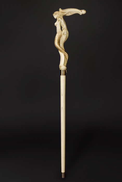 Artistic mermaid-themed walking cane