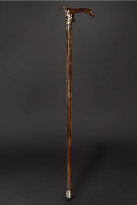 pre-war cobra engraved walking stick - collector's item