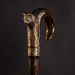 investment-grade antique lynx handle cane