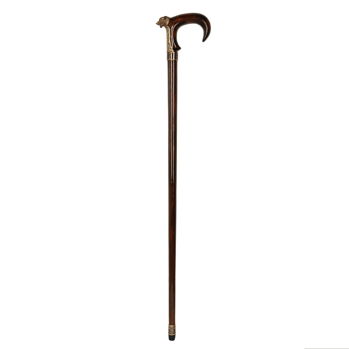 collectible antique gold wolf walking stick