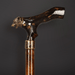 custom wolf cane - wooden - museum quality