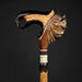 Art Wooden Cane American Bison Buffalo Head Walking Stick