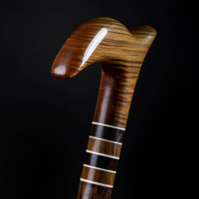 Artisan Walking Cane Made of Exclusive Wood Palissandre