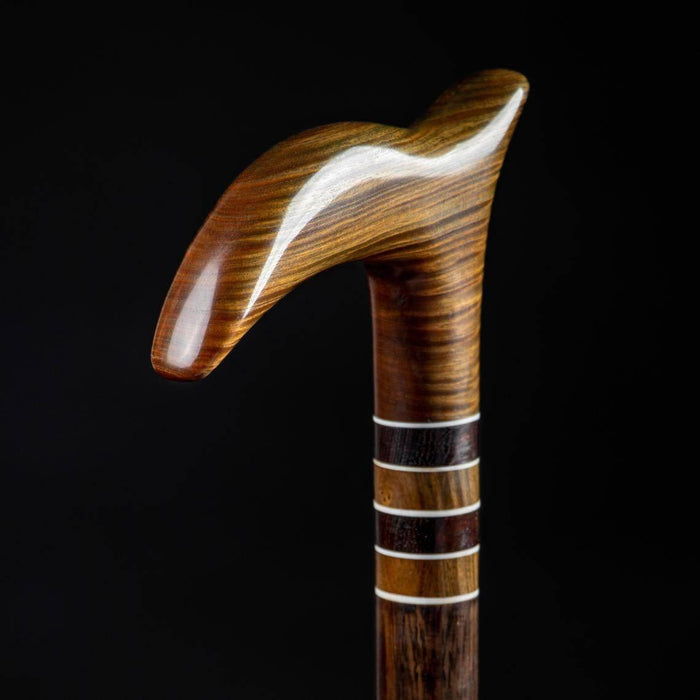 Artisan Walking Cane Made of Exclusive Wood Palissandre